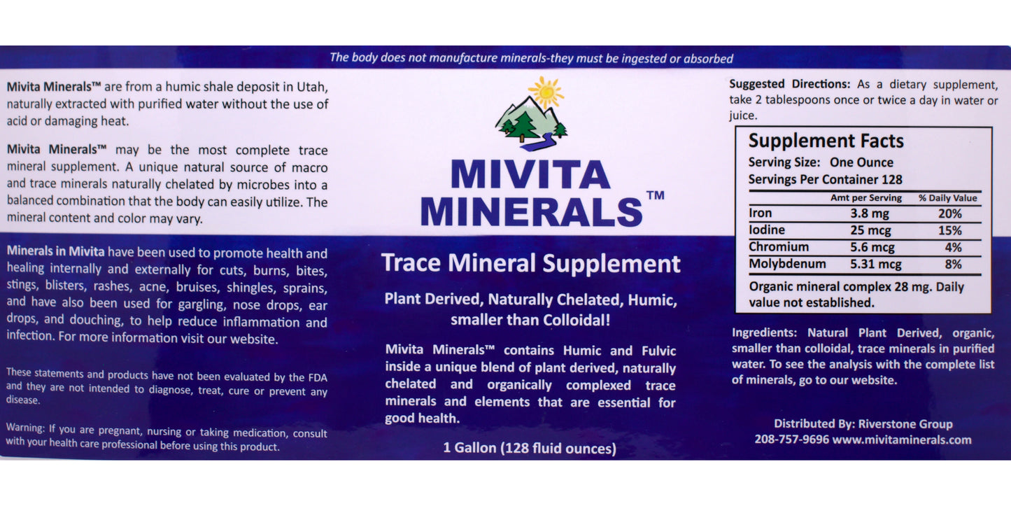 Mivita Minerals case of 4-Gallons includes a 10% discount